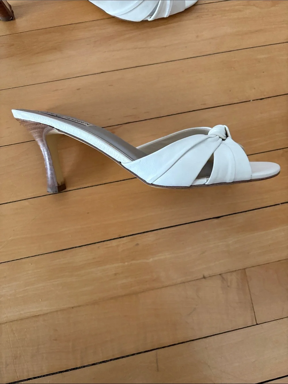 Steve Madden White Knot Slide Mules